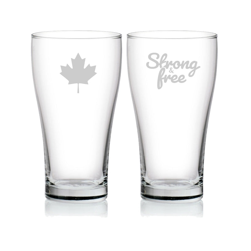 Cuisivin - Maple Leaf Strong & Free Beer Glass 22oz - 6 pk BB Home & Kitchen