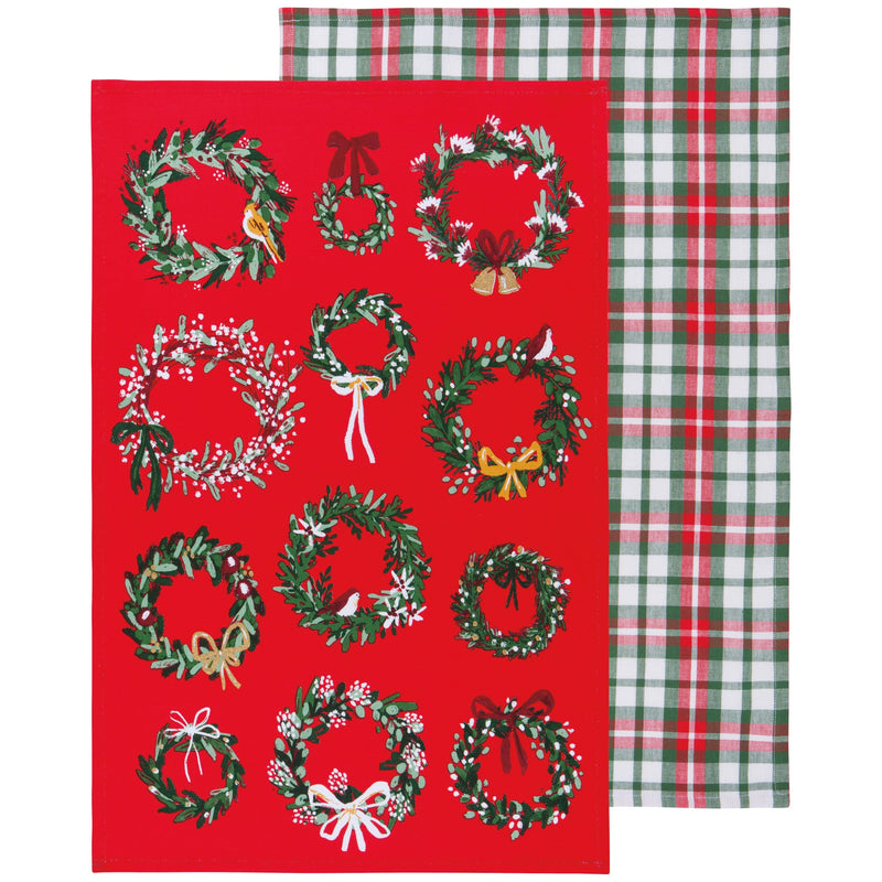 Now Designs - Wreaths Christmas Dishtowels Set of 2
