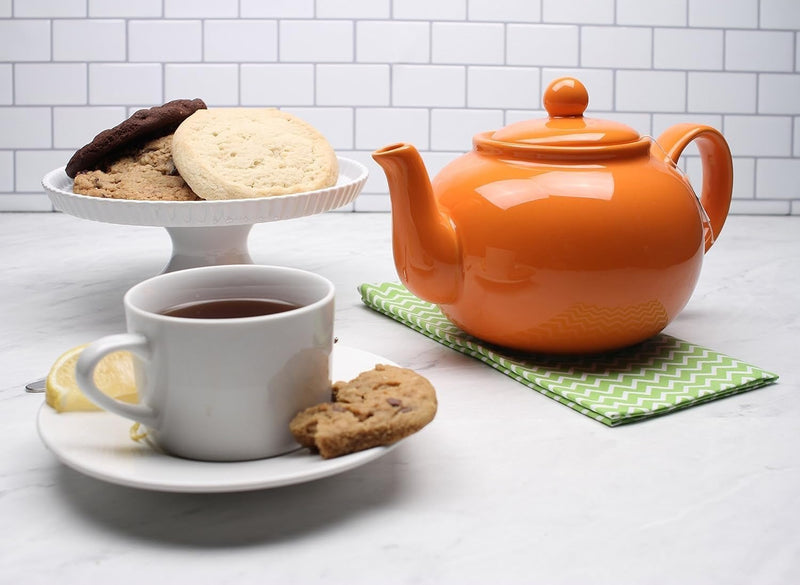 Danica - Stoneware Teapot - Orange Home & Kitchen