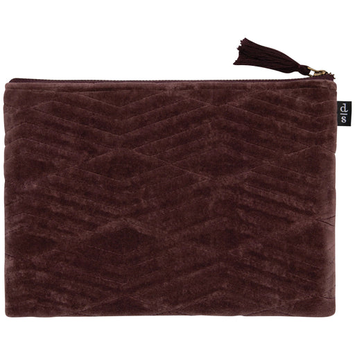Danica Studio - Fig Quilted Velvet Flat Pouch Luggage & Bags