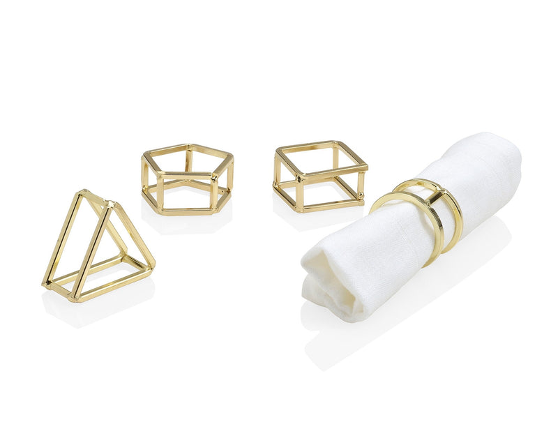 David Shaw - Brass Napkin Rings S/4 Assorted Home & Kitchen