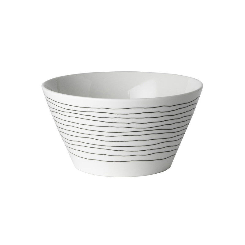 David Shaw - Dutch Rose Bowl 14cm White w/Wavy Lines Home & Kitchen