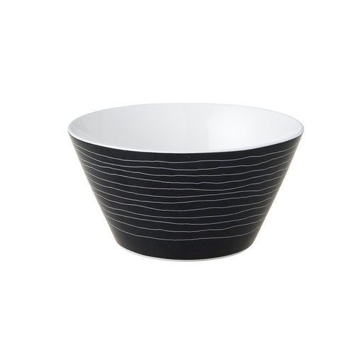 David Shaw - Dutch Rose Bowl Black w/Wavy Lines 14cm Home & Kitchen