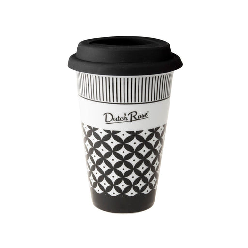 David Shaw - Dutch Rose Coffee to Go Black & White Circle Home & Kitchen