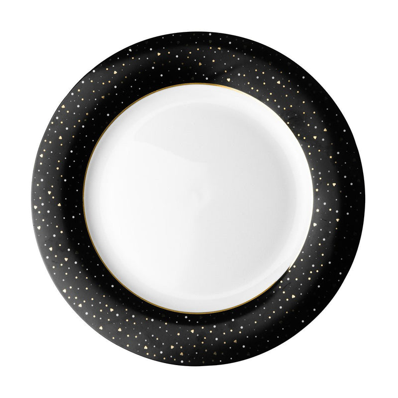 David Shaw - Dutch Rose Dinner Plate Black Sparkling Home & Kitchen