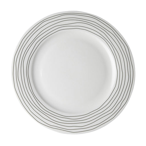 David Shaw - Dutch Rose Dinner Plate White w/Wavy Lines Home & Kitchen