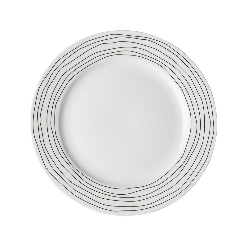David Shaw - Dutch Rose Salad/Dessert Plate White w/Wavy Lines Home & Kitchen