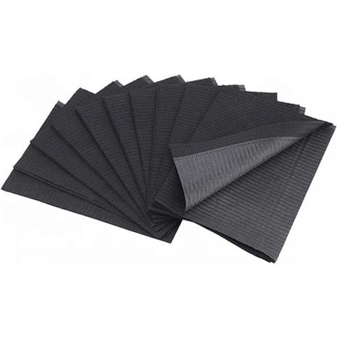 Belmonda - Dental Bibs Plastic Back "BLACK"