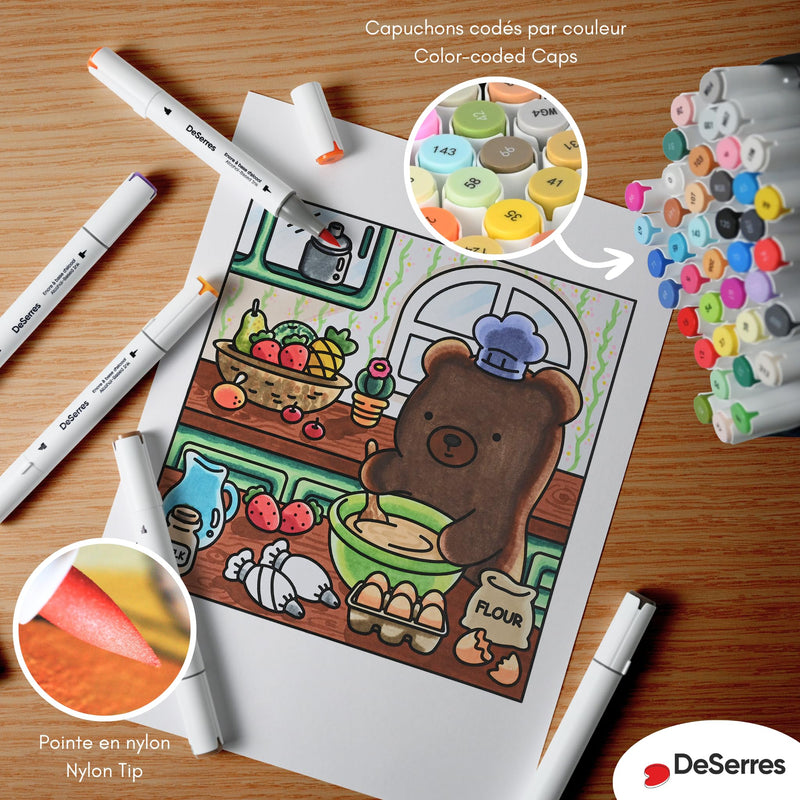 DeSerres - ALCOHOL DUAL - TIP MARKER SET – 120 PIECES Arts & Crafts