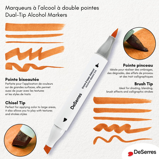 DeSerres - ALCOHOL DUAL - TIP MARKER SET – 120 PIECES Arts & Crafts