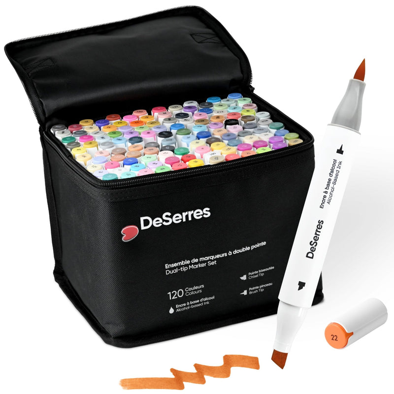 DeSerres - ALCOHOL DUAL - TIP MARKER SET – 120 PIECES Arts & Crafts