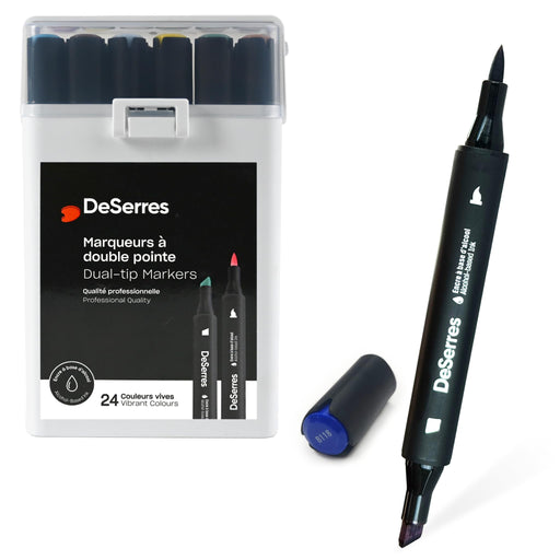 DeSerres - SET OF 24 ALCOHOL DUAL - TIP MARKERS Arts & Crafts