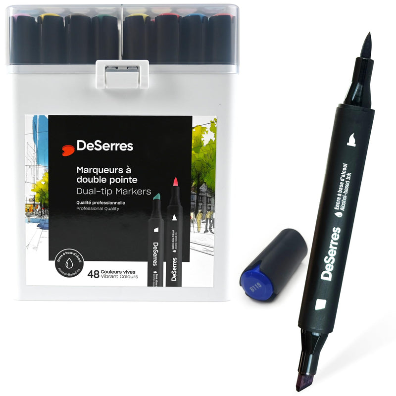 DeSerres - SET OF 48 ALCOHOL DUAL - TIP MARKERS Arts & Entertainment