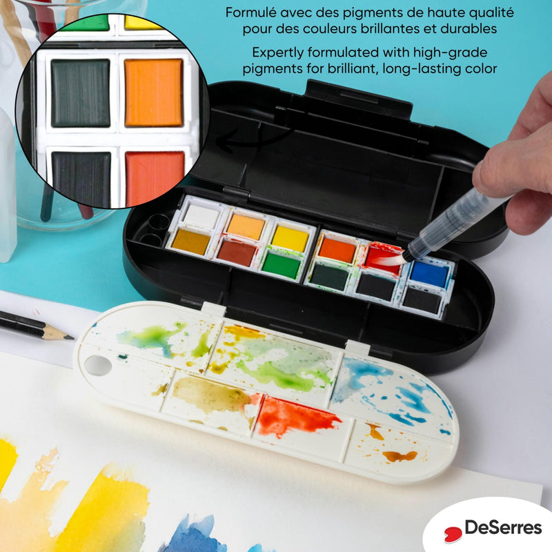 DeSerres - WATERCOLOUR TRAVEL KIT - 17 PIECES Arts & Crafts