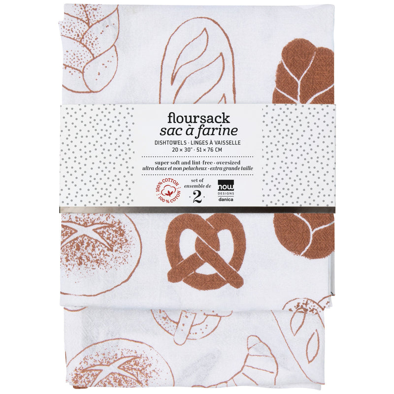 Now Designs - Boulangerie-Chestnut Printed Floursack Dishtowel S