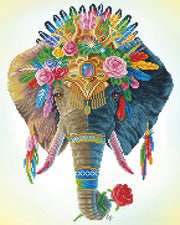 DIAMOND DOTZ - BOHEMIAN ELEPHANT (16.14" x 20.08" - 41cm x 51cm) Arts & Crafts