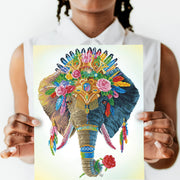 DIAMOND DOTZ - BOHEMIAN ELEPHANT (16.14" x 20.08" - 41cm x 51cm) Arts & Crafts