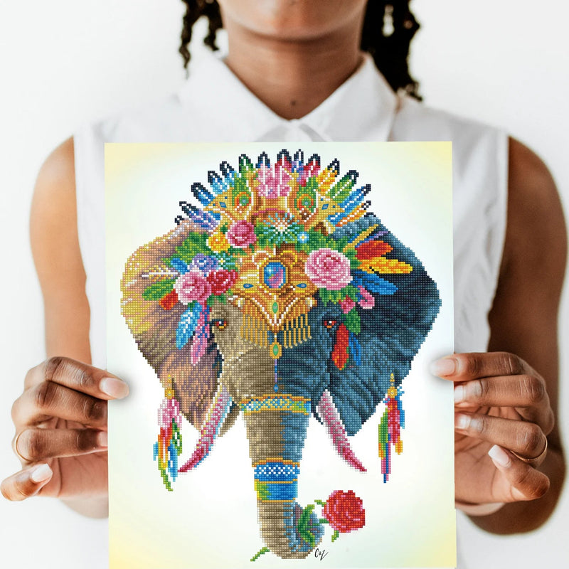 DIAMOND DOTZ - BOHEMIAN ELEPHANT (16.14" x 20.08" - 41cm x 51cm) Arts & Crafts