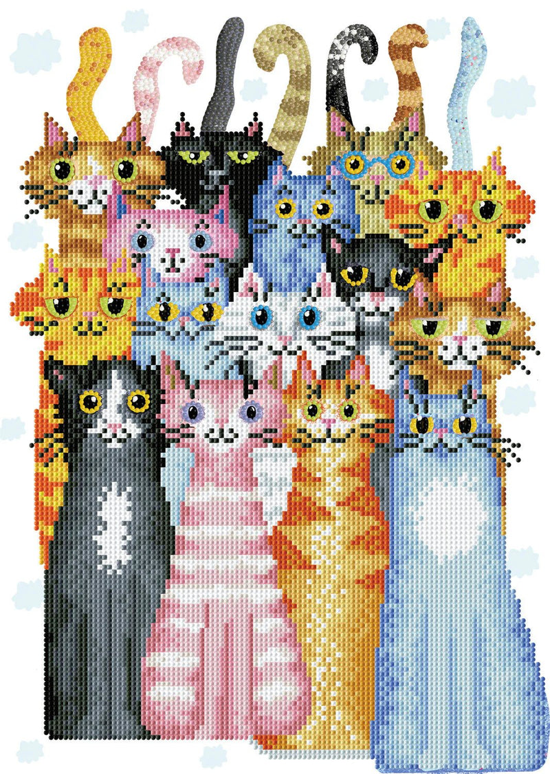 DIAMOND DOTZ - CATS MEOW (17.5" x 12.5" - 45cm x 32cm) Arts & Crafts