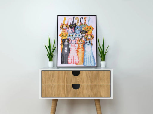 DIAMOND DOTZ - CATS MEOW (17.5" x 12.5" - 45cm x 32cm) Arts & Crafts