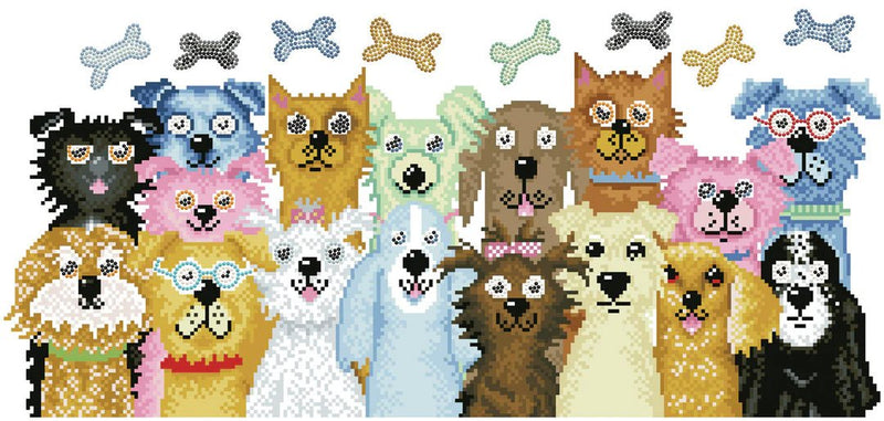 DIAMOND DOTZ - DOGS DINNER (12.5" x 26.1" - 32cm x 67cm) Arts & Crafts