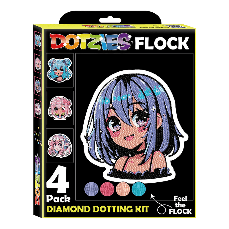 DIAMOND DOTZ - DOTZIES FLOCK - NEON ANIME GIRLS Arts & Crafts