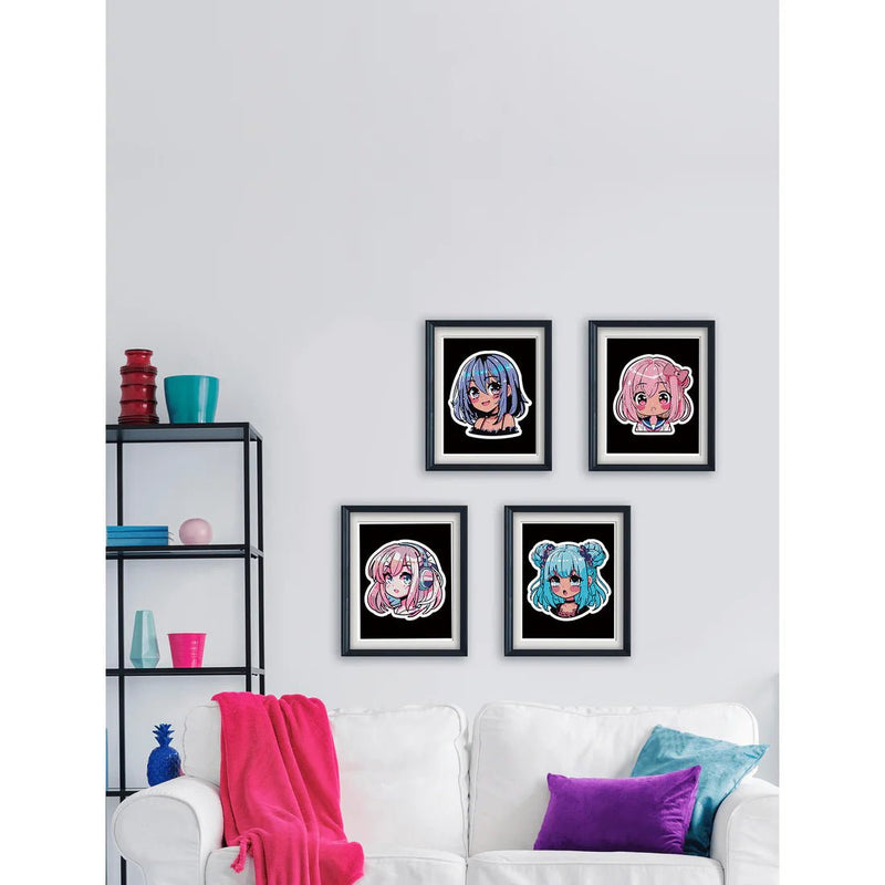 DIAMOND DOTZ - DOTZIES FLOCK - NEON ANIME GIRLS Arts & Crafts