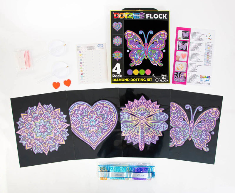 DIAMOND DOTZ - DOTZIES FLOCK - NEON MANDALAS Arts & Crafts