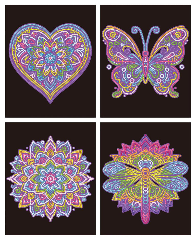 DIAMOND DOTZ - DOTZIES FLOCK - NEON MANDALAS Arts & Crafts
