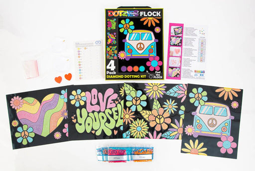 DIAMOND DOTZ - DOTZIES FLOCK - NEON PEACE & LOVE Arts & Crafts