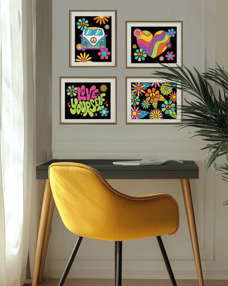 DIAMOND DOTZ - DOTZIES FLOCK - NEON PEACE & LOVE Arts & Crafts