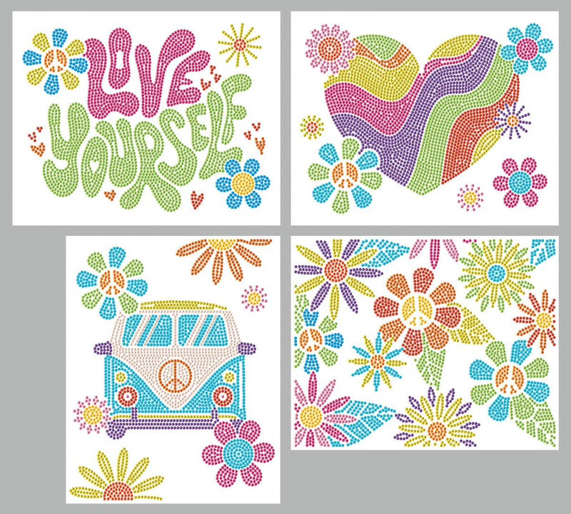 DIAMOND DOTZ - DOTZIES FLOCK - NEON PEACE & LOVE Arts & Crafts