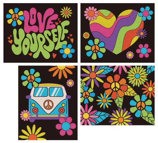 DIAMOND DOTZ - DOTZIES FLOCK - NEON PEACE & LOVE Arts & Crafts