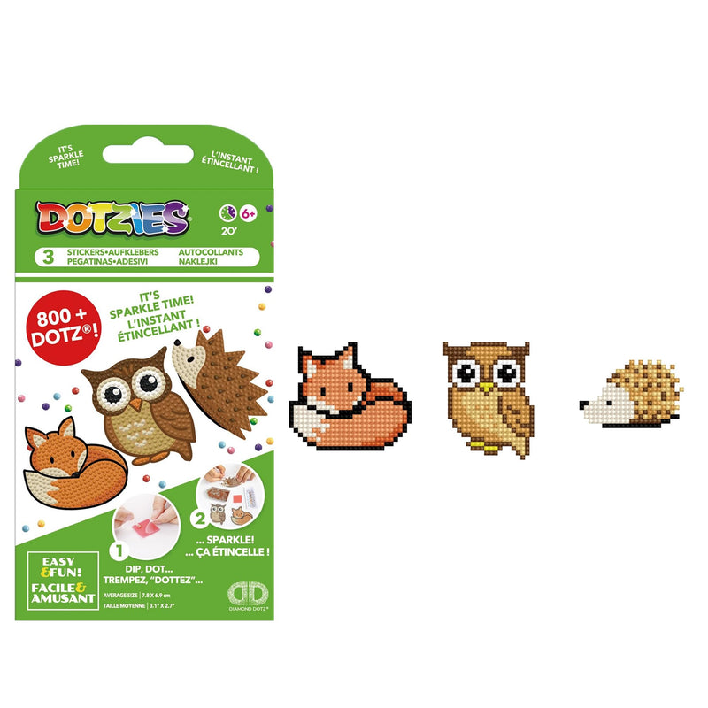 DIAMOND DOTZ - Dotzies Stickers (3) Forest Friends 18x10 Toys & Games