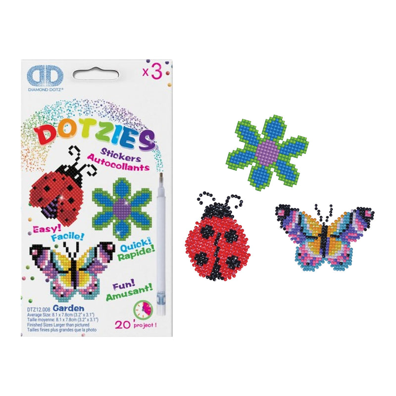 DIAMOND DOTZ - Dotzies Stickers (3)Garden 18x10 Toys & Games