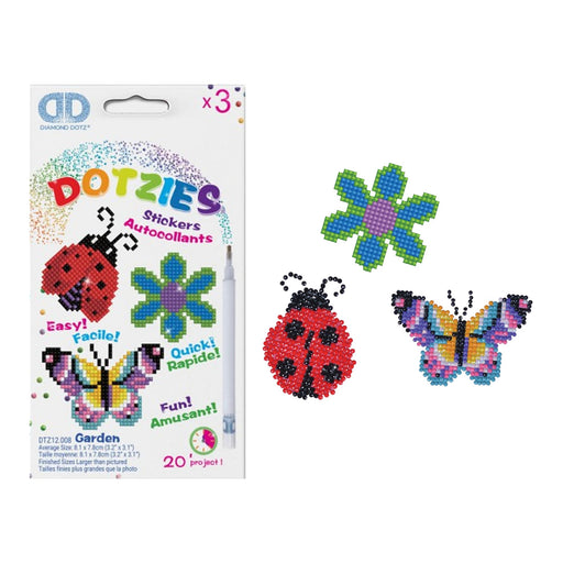 DIAMOND DOTZ - Dotzies Stickers (3)Garden 18x10 Toys & Games
