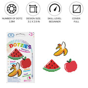 DIAMOND DOTZ - Dotzies Stickers(3) Fruits 18x10 Toys & Games