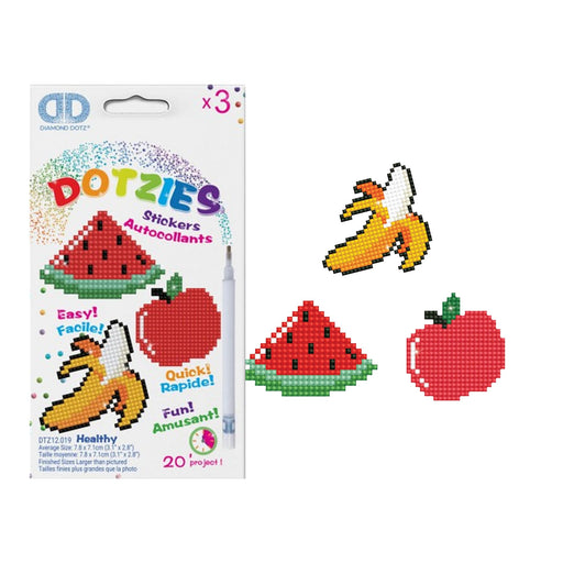 DIAMOND DOTZ - Dotzies Stickers(3) Fruits 18x10 Toys & Games