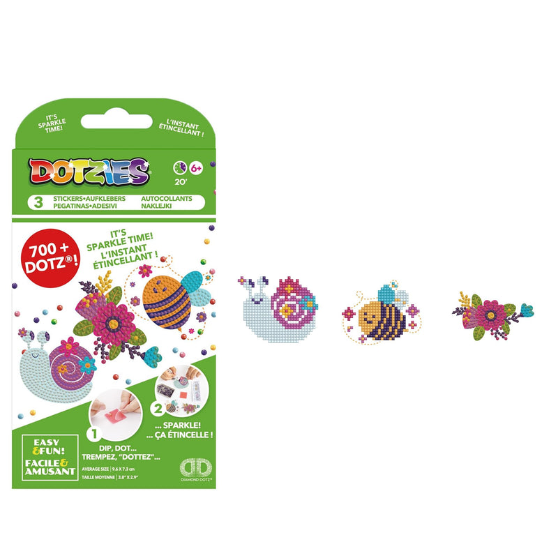 DIAMOND DOTZ - Dotzies Stickers(3) Garden friends 9,6x7,3 Toys & Games