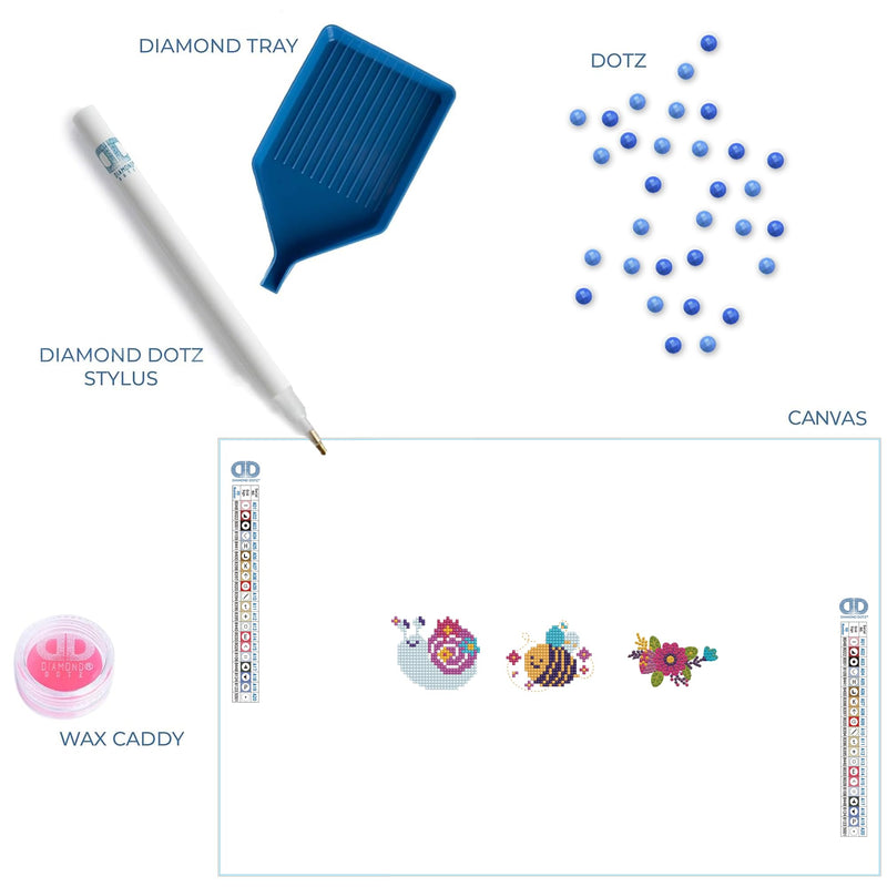 DIAMOND DOTZ - Dotzies Stickers(3) Garden friends 9,6x7,3 Toys & Games