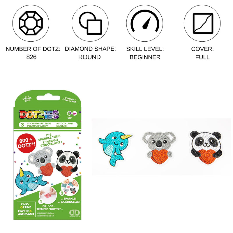 DIAMOND DOTZ - Dotzies Stickers(3) Love you 7,1x7,6 Toys & Games
