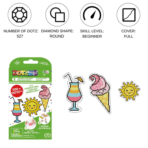 DIAMOND DOTZ - Dotzies Stickers(3) Sunshine 18x10 Toys & Games