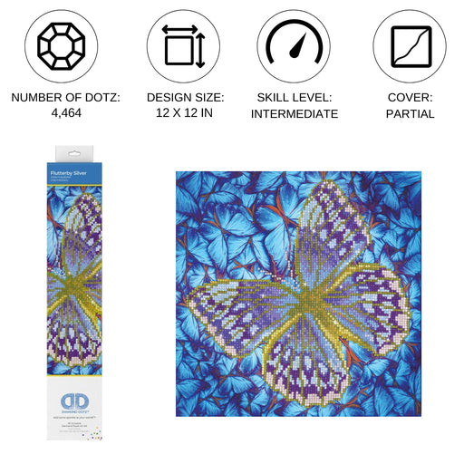 DIAMOND DOTZ - Flutterby Silver 30,5x30,5 Toys & Games