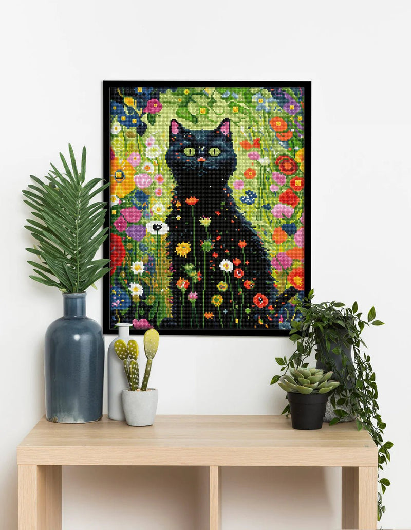 DIAMOND DOTZ - GARDEN CAT (19.9" x 15.9") Arts & Crafts