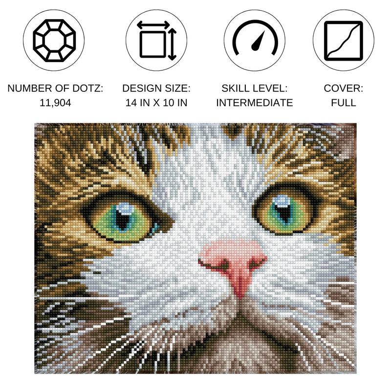 DIAMOND DOTZ - GREEN EYED BEAUTY (11.81" x 11.81" - 30cm x 30cm) Arts & Crafts