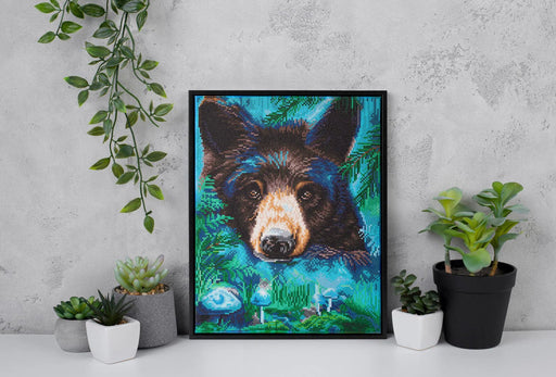 DIAMOND DOTZ - MOONLIGHT MAGIC BLACK BEAR (17.6" x 13.7 - 45cm x 35cm) Arts & Crafts