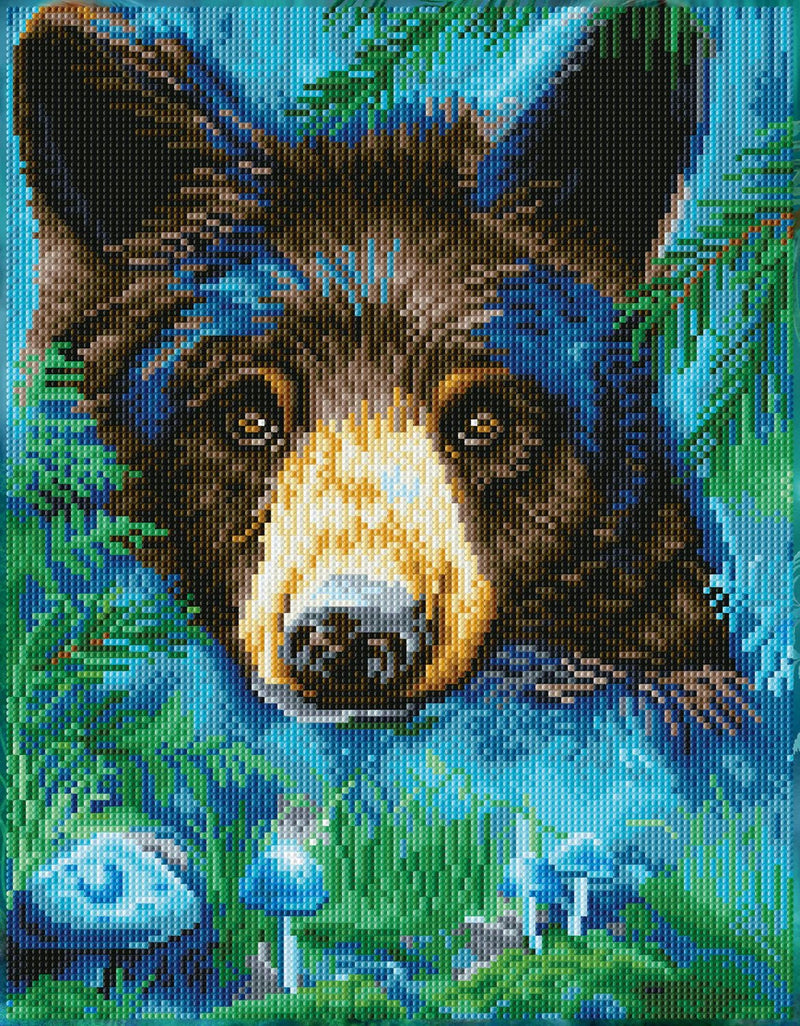 DIAMOND DOTZ - MOONLIGHT MAGIC BLACK BEAR (17.6" x 13.7 - 45cm x 35cm) Arts & Crafts