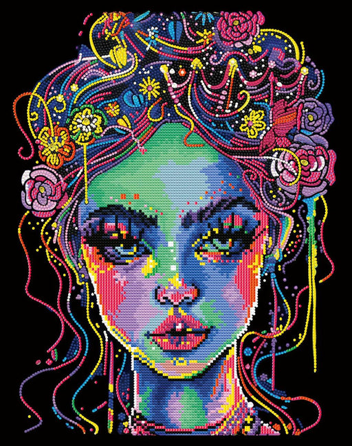DIAMOND DOTZ - NEON ELECTRIC BEAUTY (17.1" x 21.1") Arts & Crafts