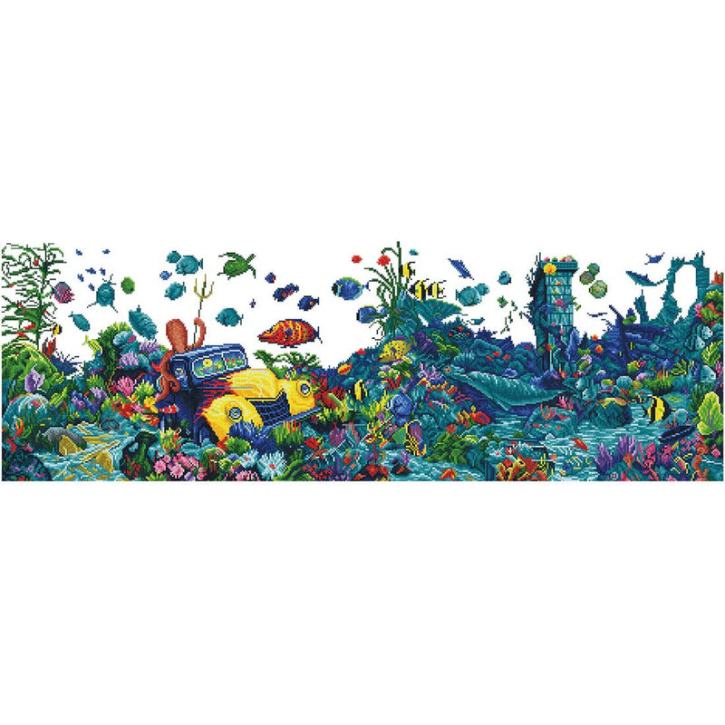 DIAMOND DOTZ - NEPTUNE'S JUNK YARD (17.2" x 51.5" / 44cm x 132cm) Arts & Crafts