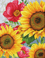 DIAMOND DOTZ - POPPIES & SUNFLOWERS (13.6" x 10.5" - 35cm x 27cm) Arts & Crafts
